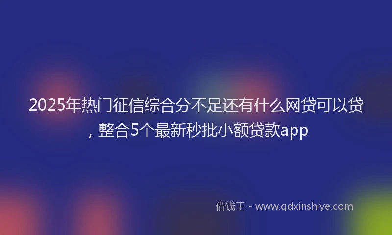 2025年热门征信综合分不足还有什么网贷可以贷，整合5个最新秒批小额贷款app