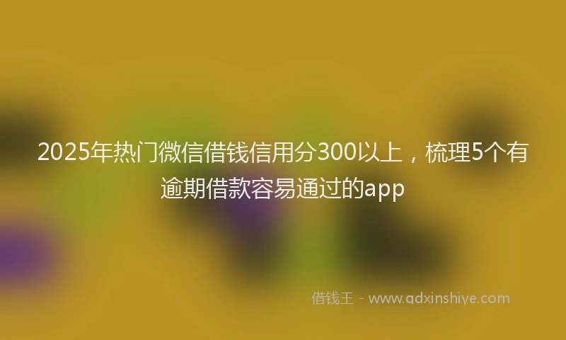 2025年热门微信借钱信用分300以上，梳理5个有逾期借款容易通过的app