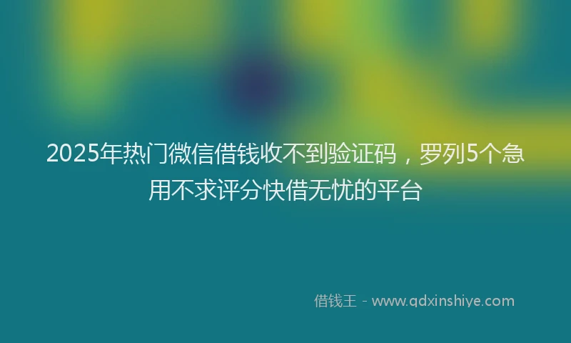 2025年热门微信借钱收不到验证码，罗列5个急用不求评分快借无忧的平台