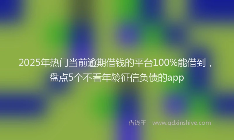 2025年热门当前逾期借钱的平台100%能借到，盘点5个不看年龄征信负债的app