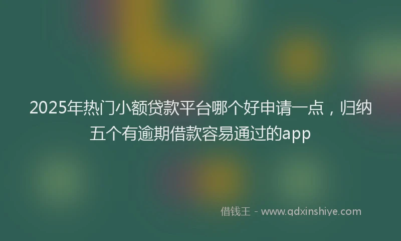 2025年热门小额贷款平台哪个好申请一点，归纳五个有逾期借款容易通过的app