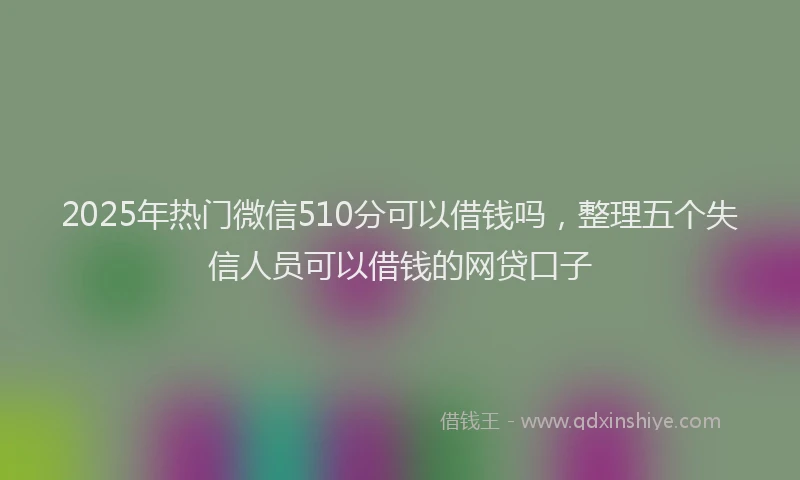 2025年热门微信510分可以借钱吗，整理五个失信人员可以借钱的网贷口子