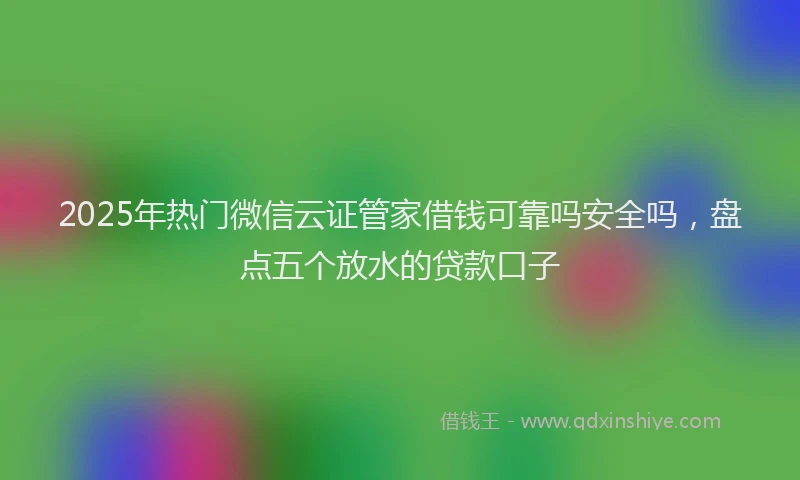 2025年热门微信云证管家借钱可靠吗安全吗，盘点五个放水的贷款口子