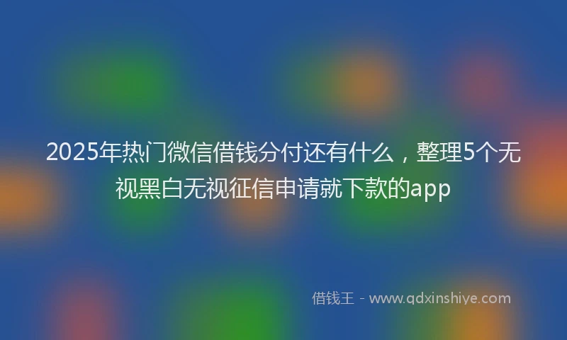 2025年热门微信借钱分付还有什么，整理5个无视黑白无视征信申请就下款的app