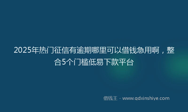 2025年热门征信有逾期哪里可以借钱急用啊，整合5个门槛低易下款平台