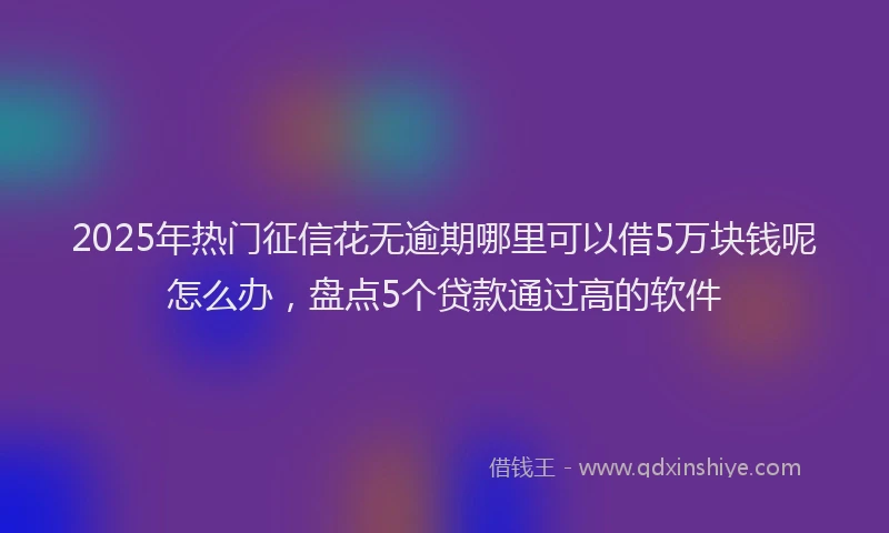 2025年热门征信花无逾期哪里可以借5万块钱呢怎么办，盘点5个贷款通过高的软件