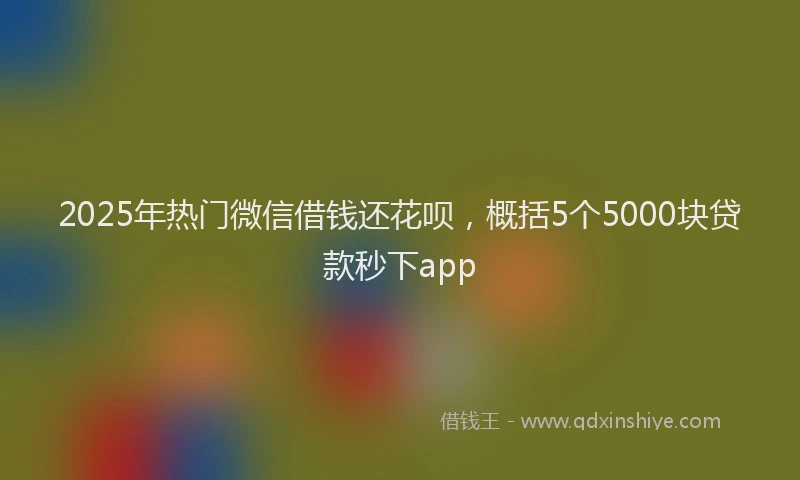 2025年热门微信借钱还花呗，概括5个5000块贷款秒下app