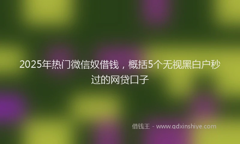 2025年热门微信奴借钱，概括5个无视黑白户秒过的网贷口子