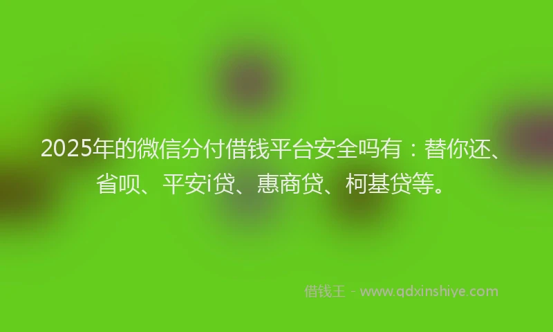 2025年的微信分付借钱平台安全吗有：替你还、省呗、平安i贷、惠商贷、柯基贷等。