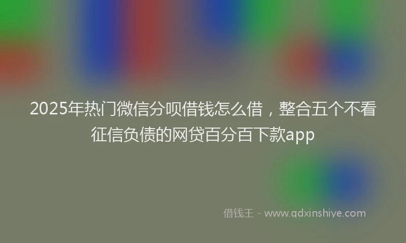 2025年热门微信分呗借钱怎么借，整合五个不看征信负债的网贷百分百下款app