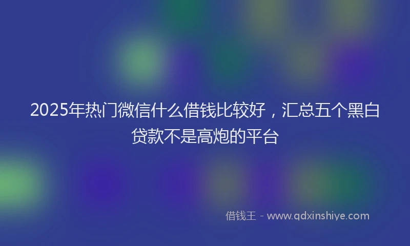 2025年热门微信什么借钱比较好，汇总五个黑白贷款不是高炮的平台