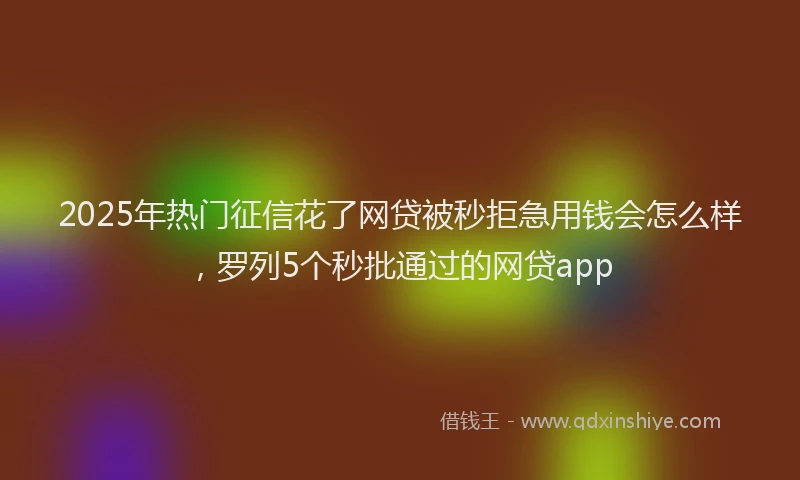 2025年热门征信花了网贷被秒拒急用钱会怎么样，罗列5个秒批通过的网贷app