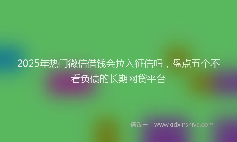 2025年热门微信借钱会拉入征信吗，盘点五个不看负债的长期网贷平台