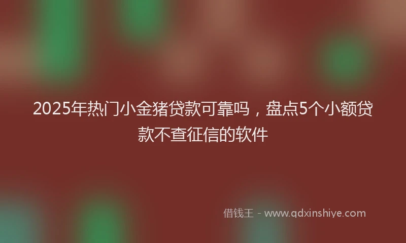 2025年热门小金猪贷款可靠吗，盘点5个小额贷款不查征信的软件