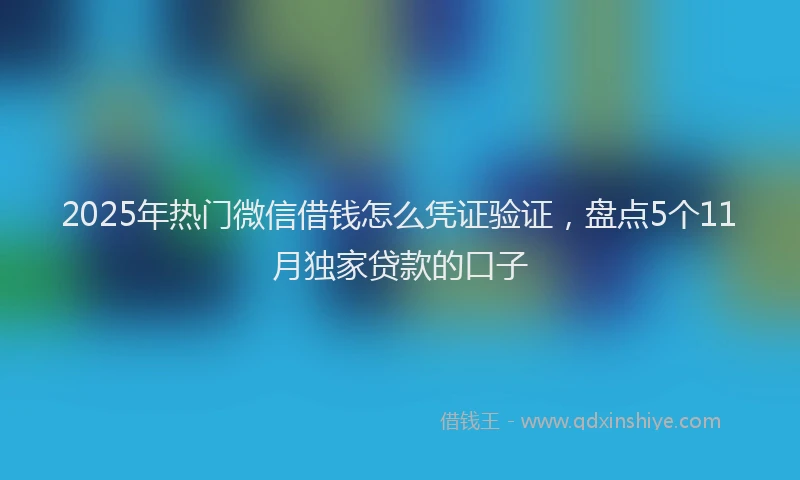 2025年热门微信借钱怎么凭证验证，盘点5个11月独家贷款的口子