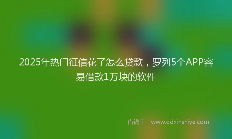 2025年热门征信花了怎么贷款，罗列5个APP容易借款1万块的软件