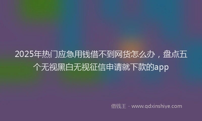 2025年热门应急用钱借不到网货怎么办，盘点五个无视黑白无视征信申请就下款的app