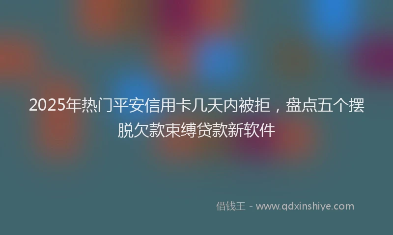 2025年热门平安信用卡几天内被拒，盘点五个摆脱欠款束缚贷款新软件