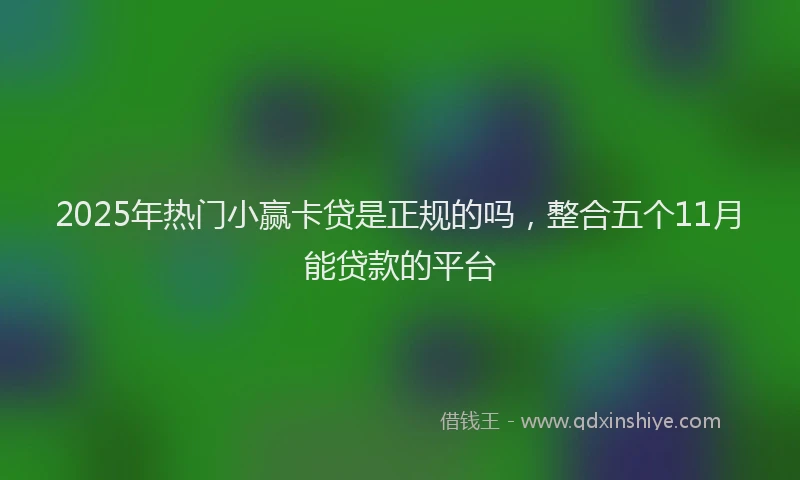2025年热门小赢卡贷是正规的吗，整合五个11月能贷款的平台
