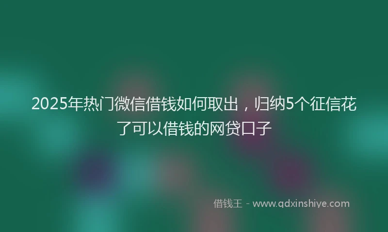 2025年热门微信借钱如何取出，归纳5个征信花了可以借钱的网贷口子