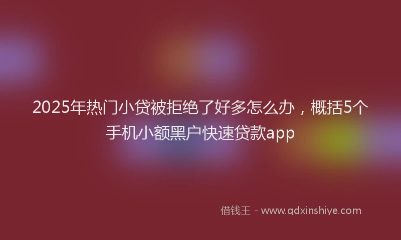 2025年热门小贷被拒绝了好多怎么办，概括5个手机小额黑户快速贷款app