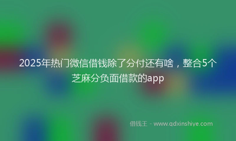 2025年热门微信借钱除了分付还有啥，整合5个芝麻分负面借款的app
