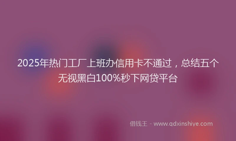 2025年热门工厂上班办信用卡不通过，总结五个无视黑白100%秒下网贷平台
