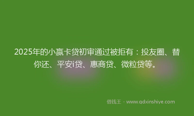 2025年的小赢卡贷初审通过被拒有：投友圈、替你还、平安i贷、惠商贷、微粒贷等。