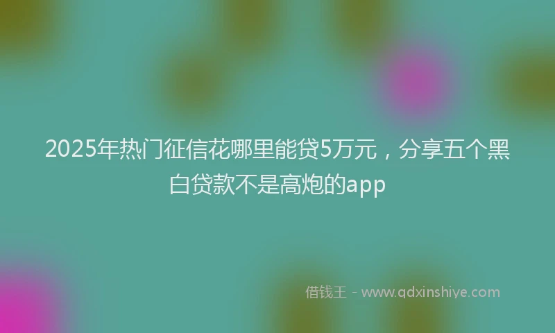 2025年热门征信花哪里能贷5万元，分享五个黑白贷款不是高炮的app