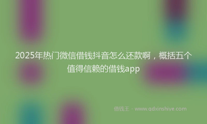 2025年热门微信借钱抖音怎么还款啊，概括五个值得信赖的借钱app