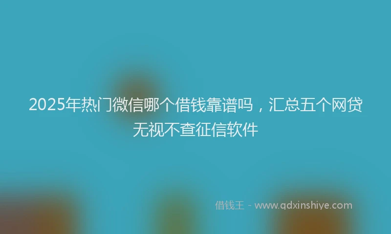 2025年热门微信哪个借钱靠谱吗，汇总五个网贷无视不查征信软件