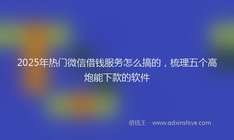 2025年热门微信借钱服务怎么搞的，梳理五个高炮能下款的软件