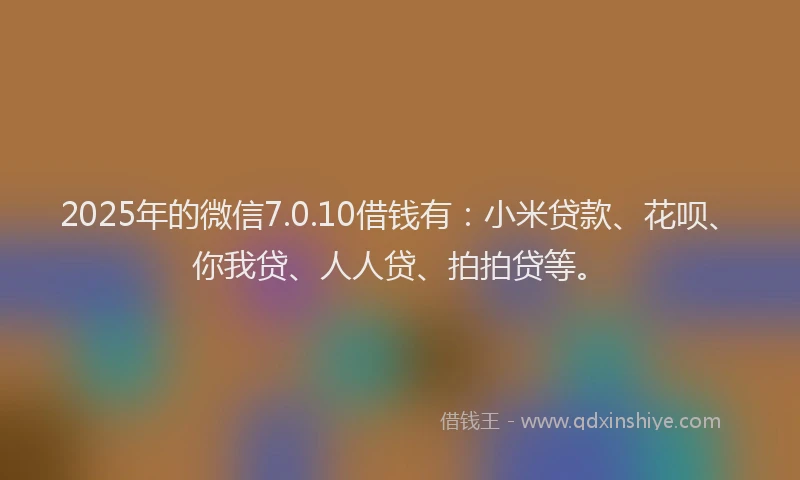 2025年的微信7.0.10借钱有：小米贷款、花呗、你我贷、人人贷、拍拍贷等。