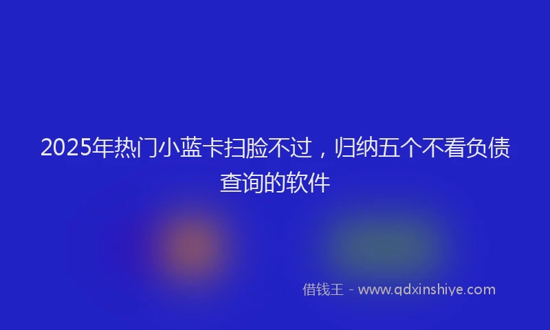 2025年热门小蓝卡扫脸不过，归纳五个不看负债查询的软件