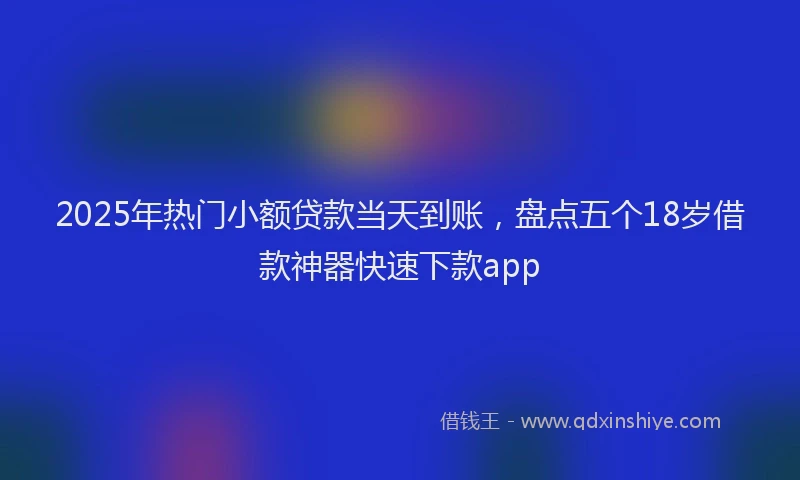 2025年热门小额贷款当天到账，盘点五个18岁借款神器快速下款app
