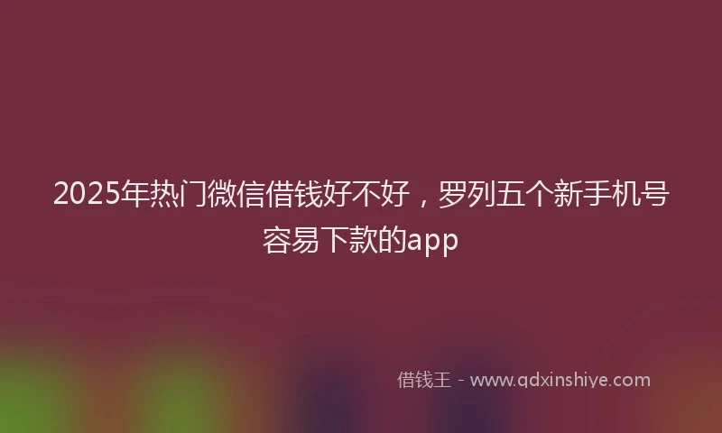 2025年热门微信借钱好不好，罗列五个新手机号容易下款的app