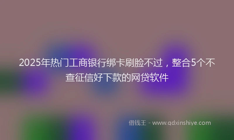 2025年热门工商银行绑卡刷脸不过，整合5个不查征信好下款的网贷软件