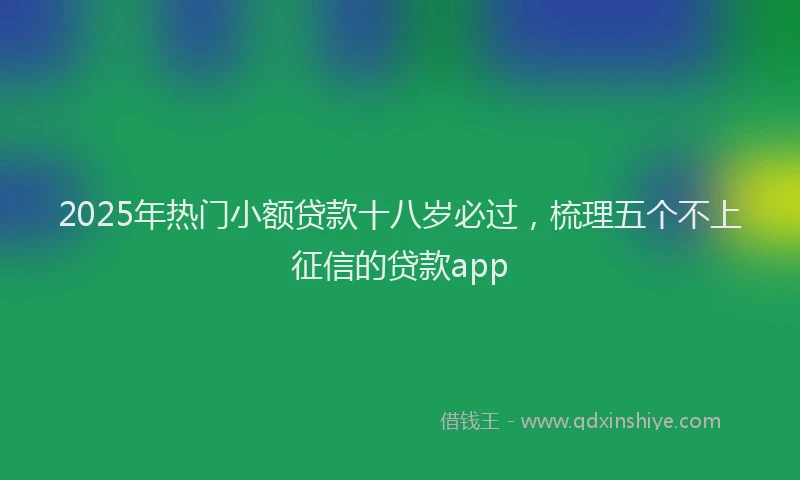 2025年热门小额贷款十八岁必过，梳理五个不上征信的贷款app