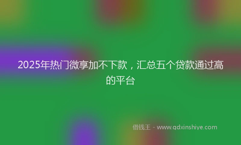 2025年热门微享加不下款，汇总五个贷款通过高的平台