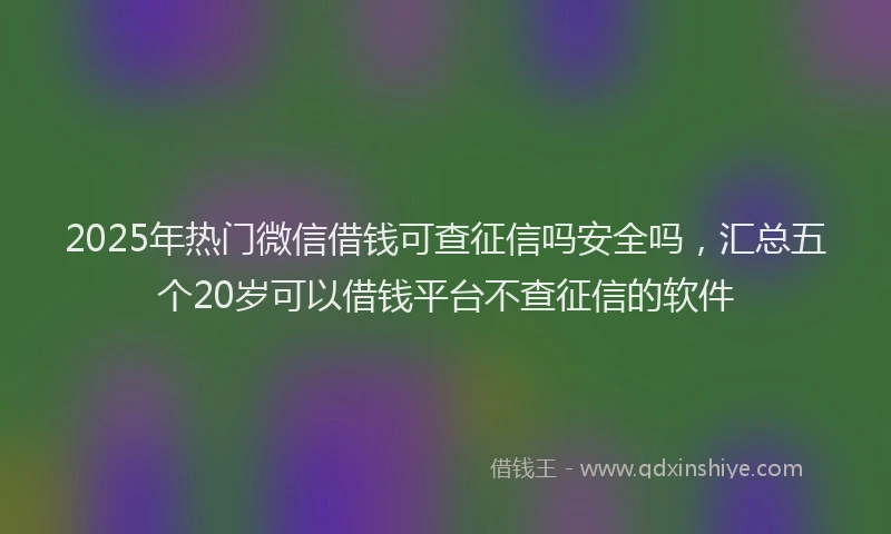 2025年热门微信借钱可查征信吗安全吗，汇总五个20岁可以借钱平台不查征信的软件