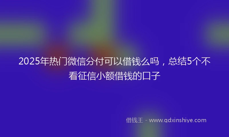 2025年热门微信分付可以借钱么吗，总结5个不看征信小额借钱的口子