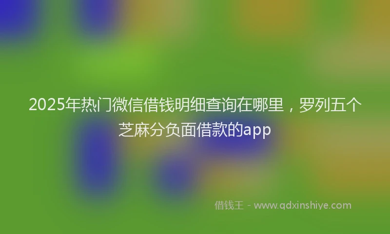 2025年热门微信借钱明细查询在哪里，罗列五个芝麻分负面借款的app