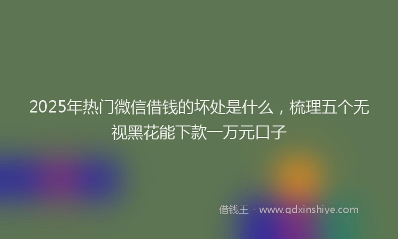 2025年热门微信借钱的坏处是什么，梳理五个无视黑花能下款一万元口子