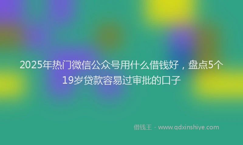 2025年热门微信公众号用什么借钱好，盘点5个19岁贷款容易过审批的口子