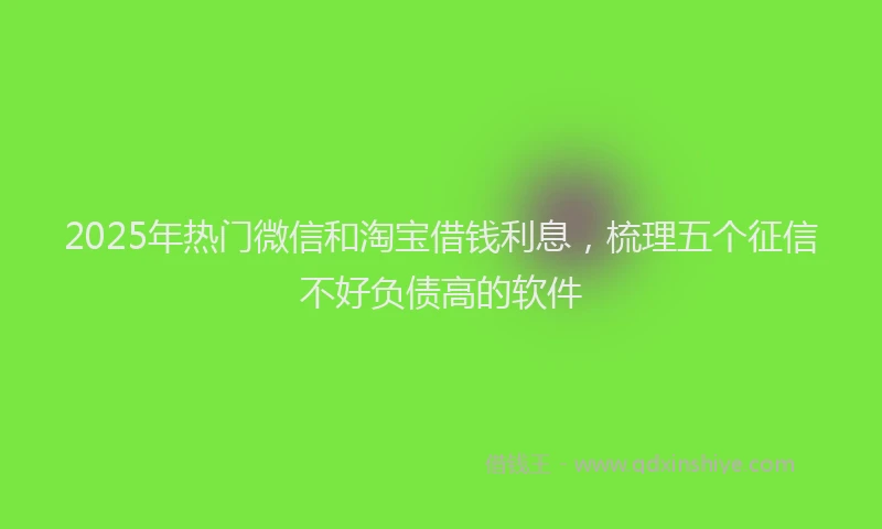 2025年热门微信和淘宝借钱利息，梳理五个征信不好负债高的软件