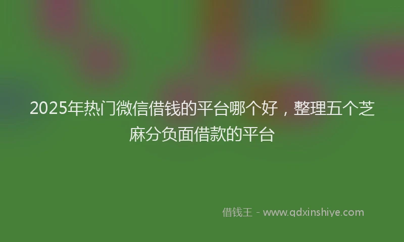 2025年热门微信借钱的平台哪个好，整理五个芝麻分负面借款的平台