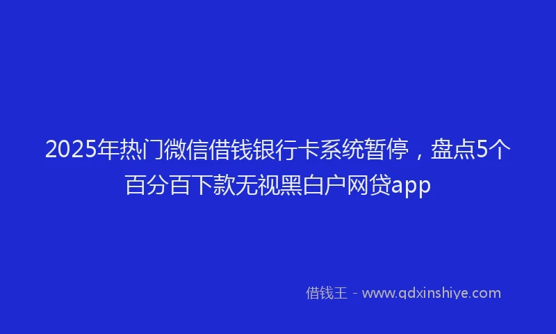 2025年热门微信借钱银行卡系统暂停，盘点5个百分百下款无视黑白户网贷app