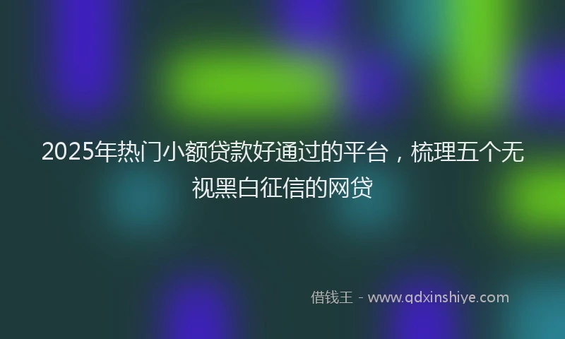 2025年热门小额贷款好通过的平台，梳理五个无视黑白征信的网贷