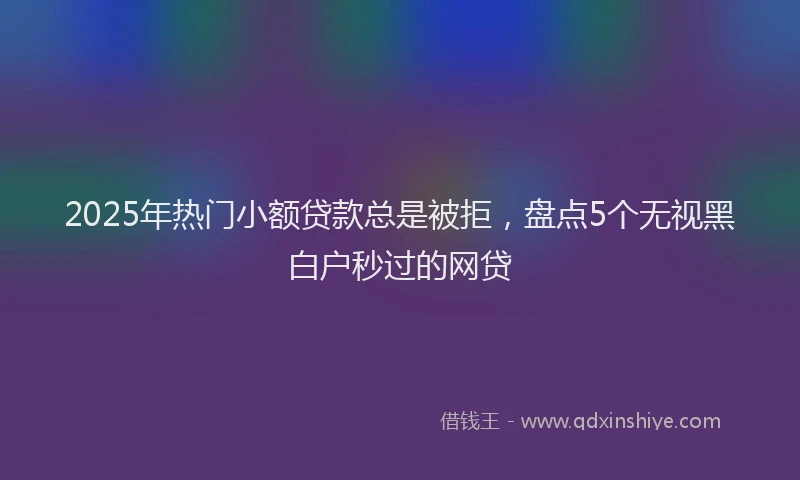 2025年热门小额贷款总是被拒，盘点5个无视黑白户秒过的网贷