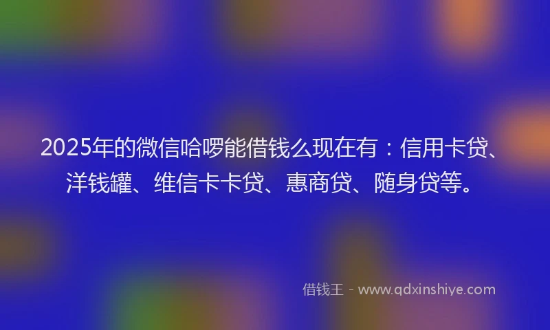 2025年的微信哈啰能借钱么现在有：信用卡贷、洋钱罐、维信卡卡贷、惠商贷、随身贷等。